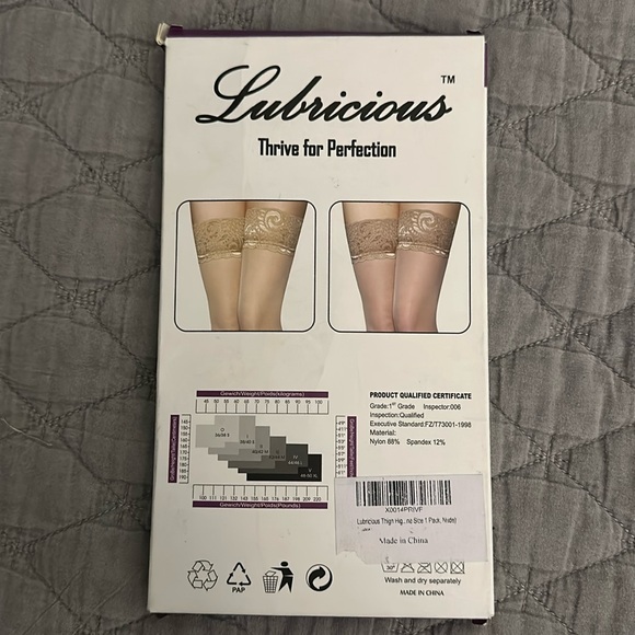 Lubricious Lace Top Classic Thigh High Stockings Sexy  One Size - Picture 1 of 3